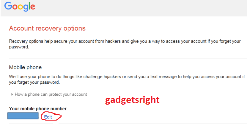 How to change gmail mobile number after you lost the old number