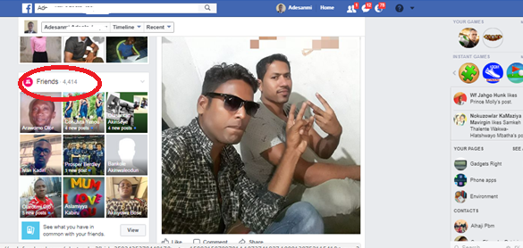 Recently Added Friends On Facebook