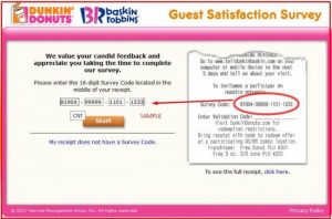 Telldunkin baskin: Official Survey Program by Baskin Robbins