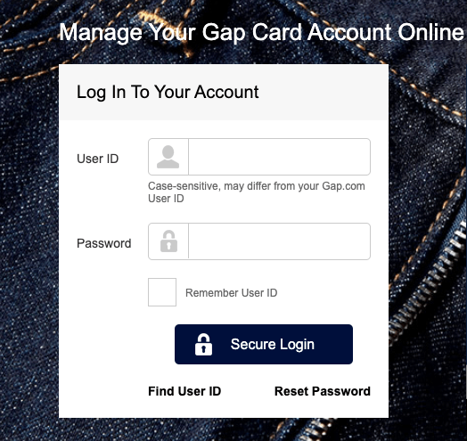 gap online account